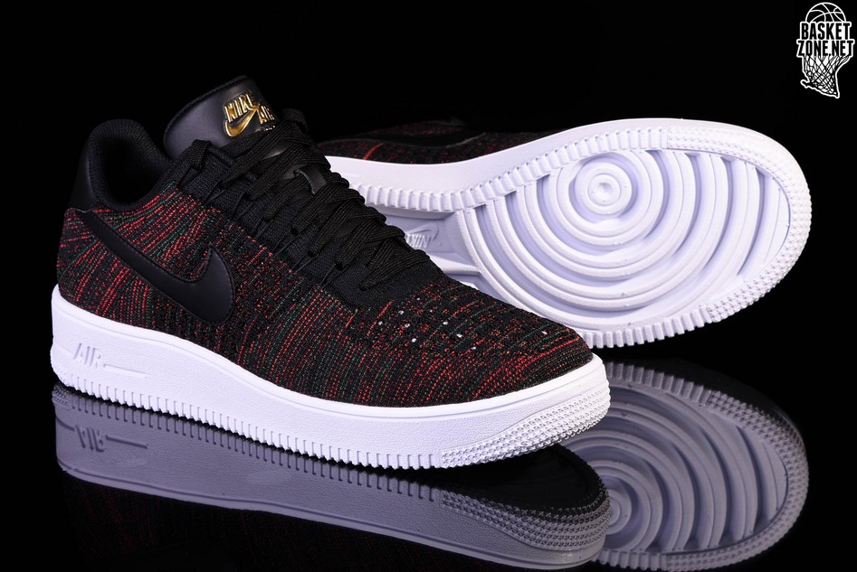 air force flyknit low black