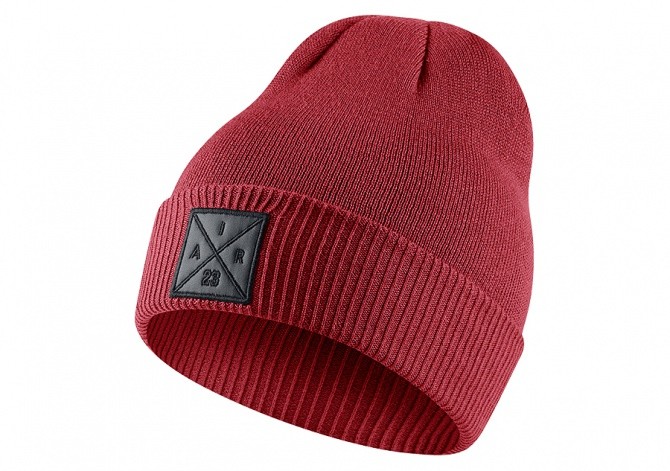 NIKE AIR JORDAN P51 KNIT BEANIE WITH EMBROIDERY GYM RED