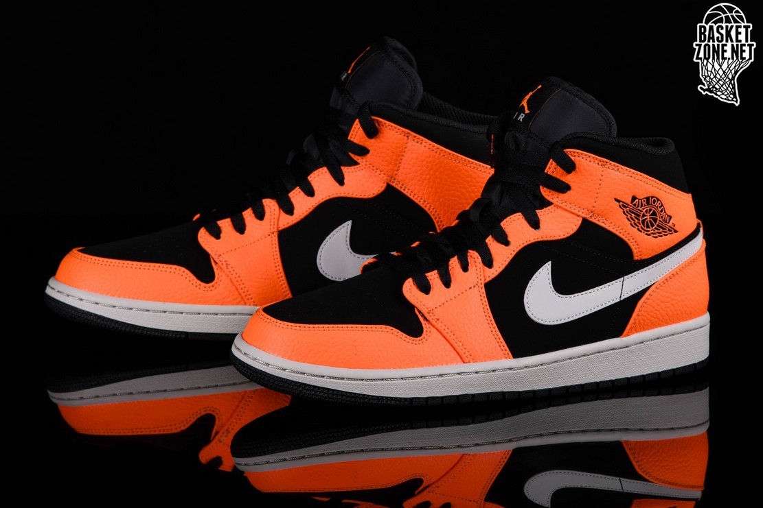 air jordan 1 retro mid gs orange black