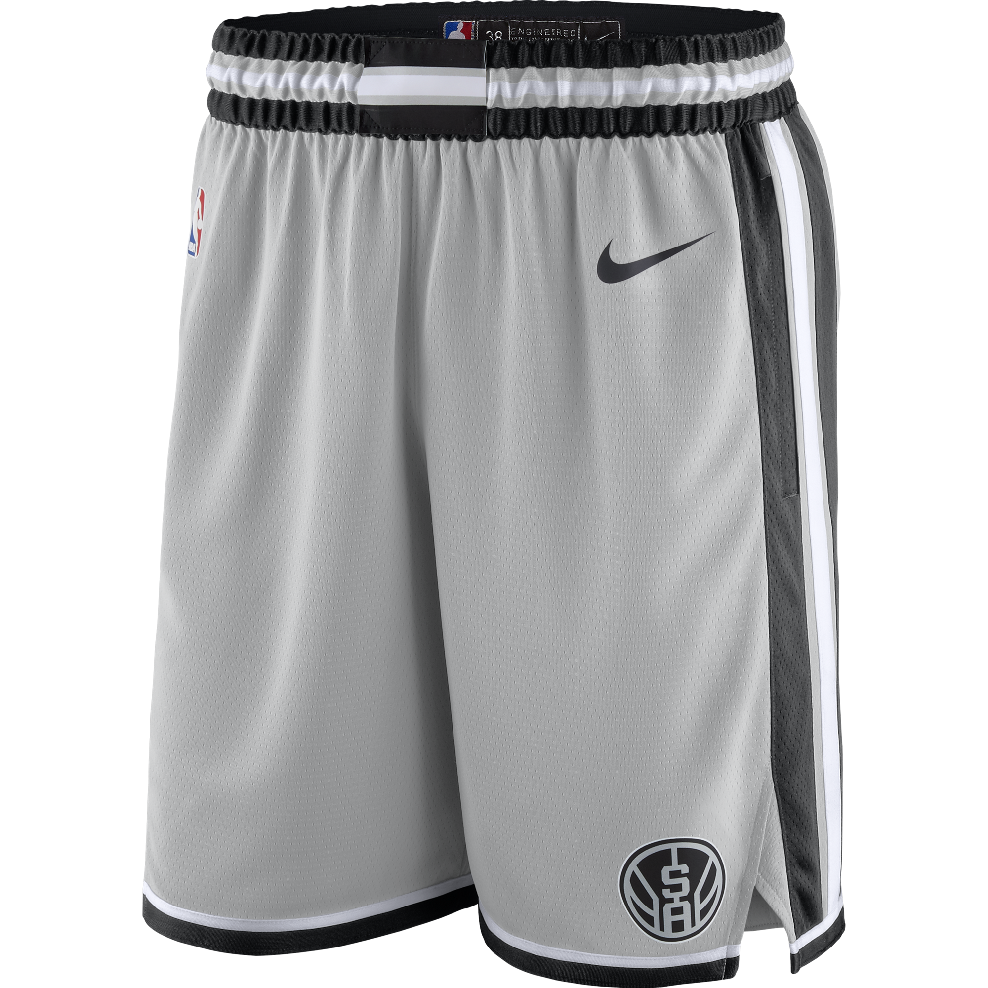NIKE NBA SAN ANTONIO SPURS SWINGMAN SHORTS SILVER