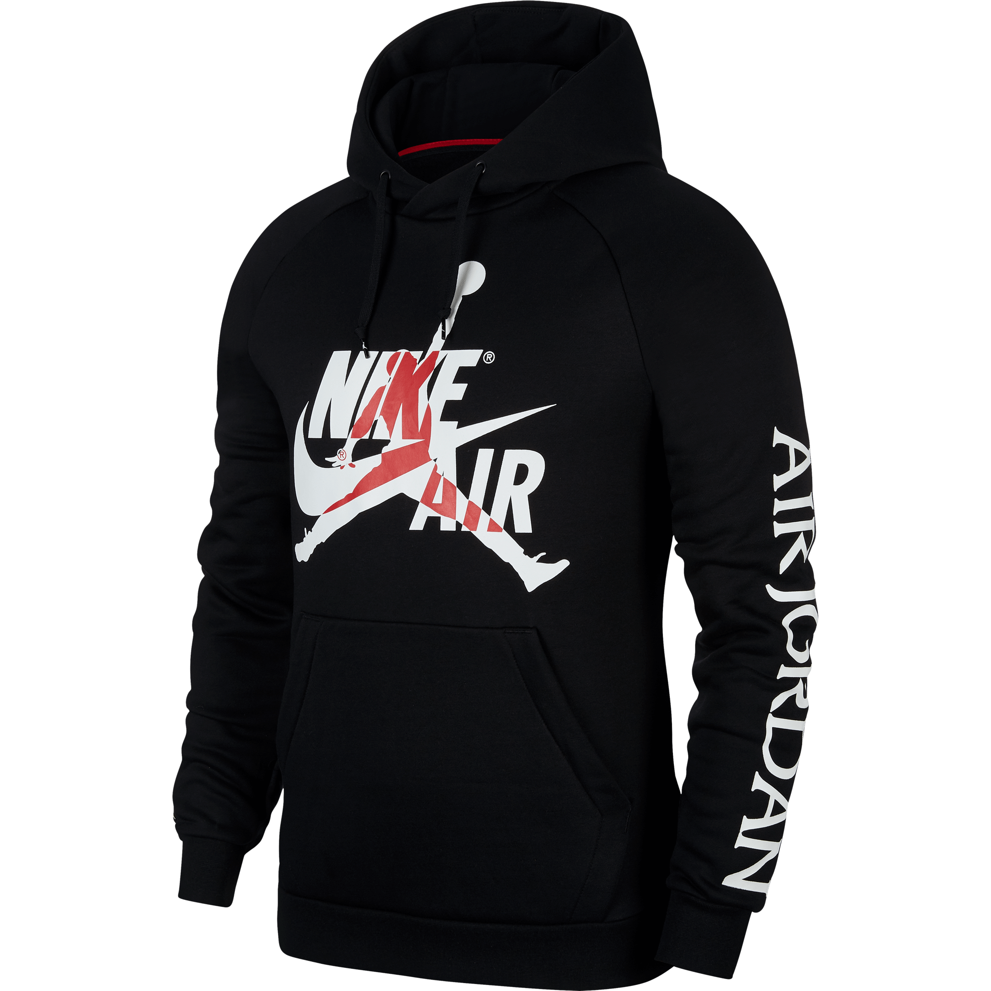 NIKE AIR JORDAN JUMPMAN CLASSICS FLEECE PULLOVER HOODIE BLACK