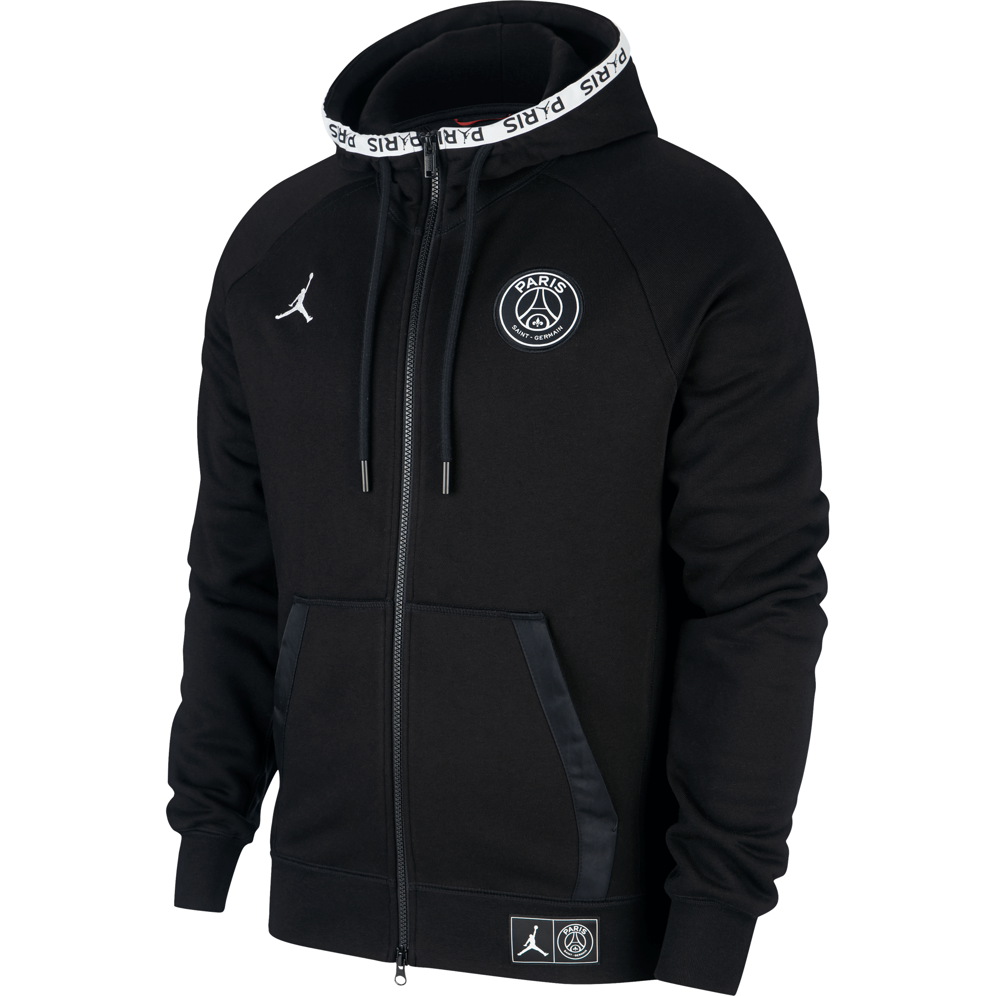 NIKE AIR JORDAN PSG PARIS SAINT-GERMAIN FLEECE HOODIE BLACK