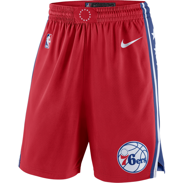 NIKE NBA PHILADELPHIA 76ERS SWINGMAN SHORTS UNIVERSITY RED