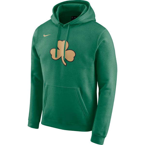 NIKE NBA BOSTON CELTICS LOGO PULLOVER FLEECE HOODIE CLOVER