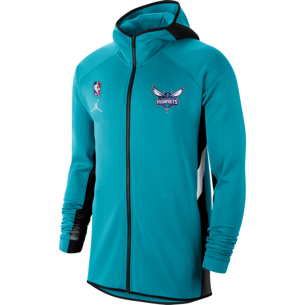 NIKE AIR JORDAN NBA CHARLOTTE HORNETS THERMA FLEX SHOWTIME HOODIE RAPID TEAL
