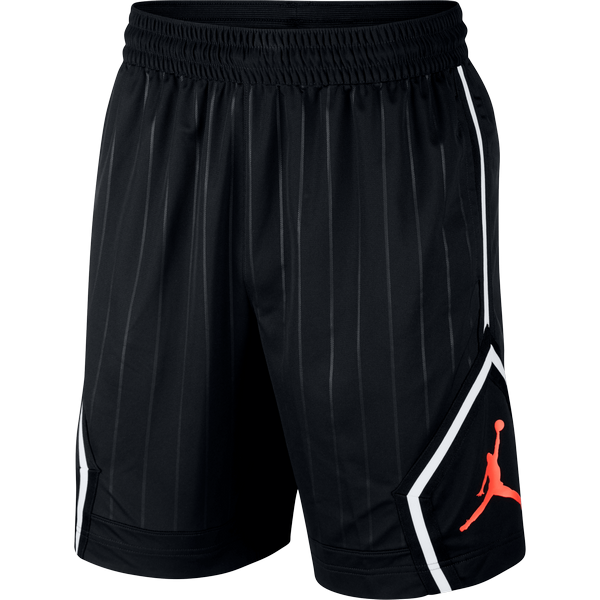 NIKE AIR JORDAN JUMPMAN DIAMOND STRIPED SHORTS BLACK INFRARED