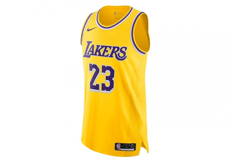 NIKE NBA LOS ANGELES LAKERS LEBRON JAMES AUTHENTIC JERSEY AMARILLO