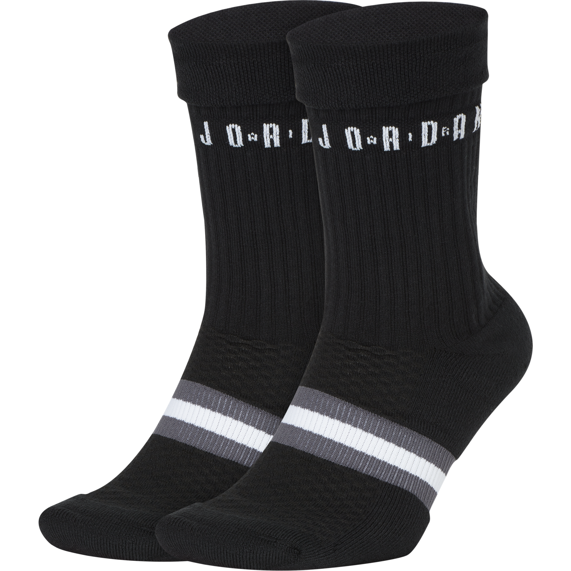 NIKE AIR JORDAN LEGACY CREW 2PACK SOCKS BLACK