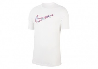 NIKE SWOOSH MEDALLION DRI-FIT TEE WHITE