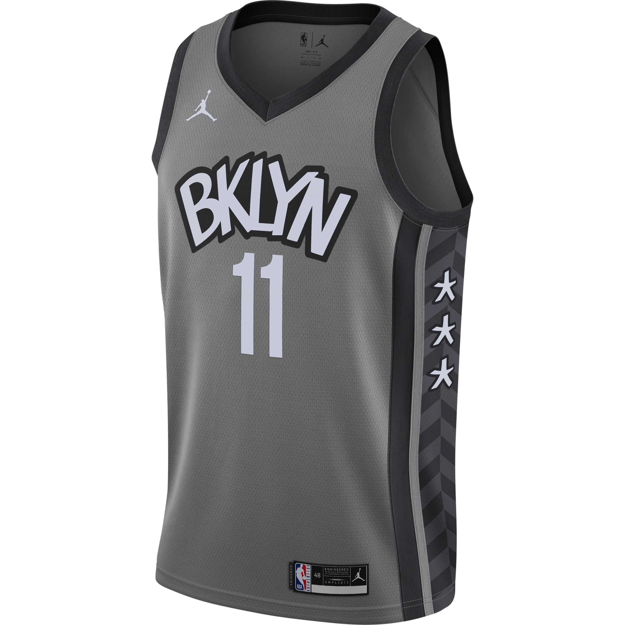 NIKE NBA BROOKLYN NETS KYRIE IRVING STATEMENT EDITION SWINGMAN JERSEY DARK STEEL GREY