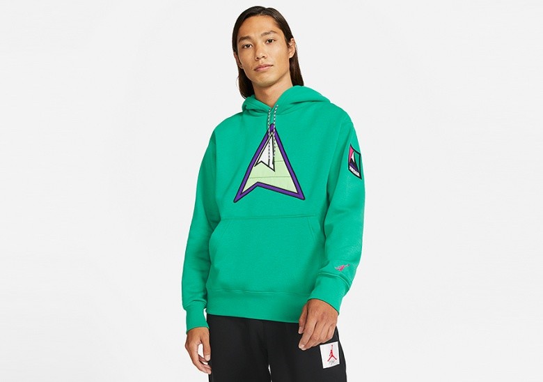 NIKE AIR JORDAN WINTER UTILITY MOUNTAINSIDE FLEECE PULLOVER HOODIE NEPTUNE GREEN