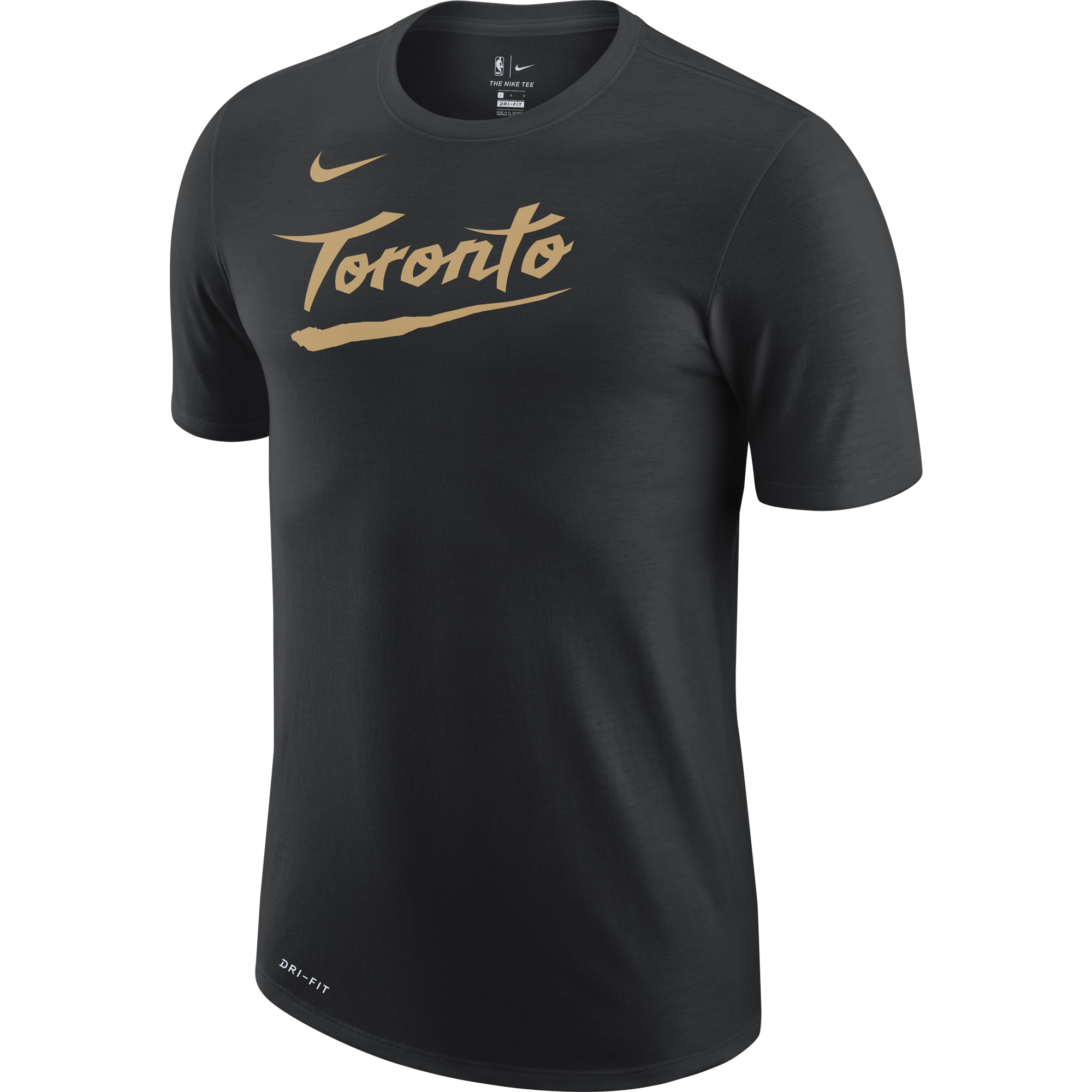 NIKE NBA TORONTO RAPTORS CITY EDITION LOGO DRI-FIT TEE BLACK