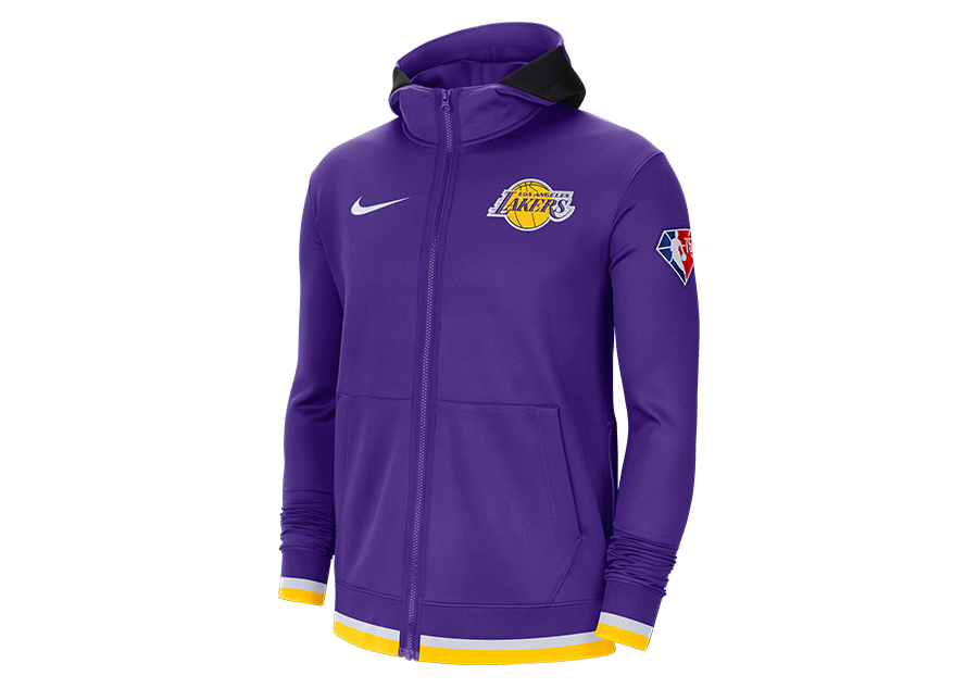 NIKE NBA LOS ANGELES LAKERS DRI-FIT SHOWTIME FULL-ZIP HOODIE FIELD PURPLE