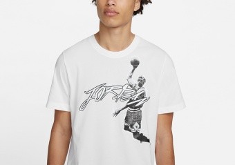 NIKE AIR JORDAN DRI-FIT GRAPHIC CREW TEE WHITE