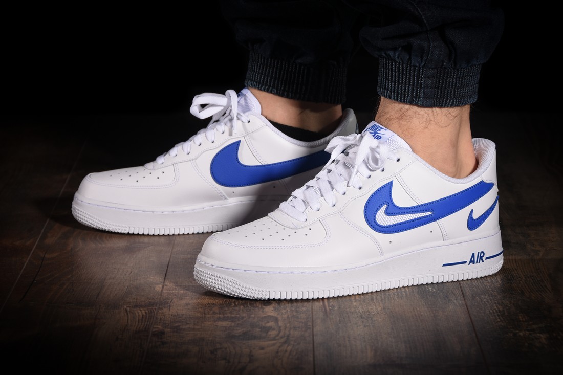 NIKE AIR FORCE 1 LOW '07 FM CUT OUT SWOOSH WHITE BLUE