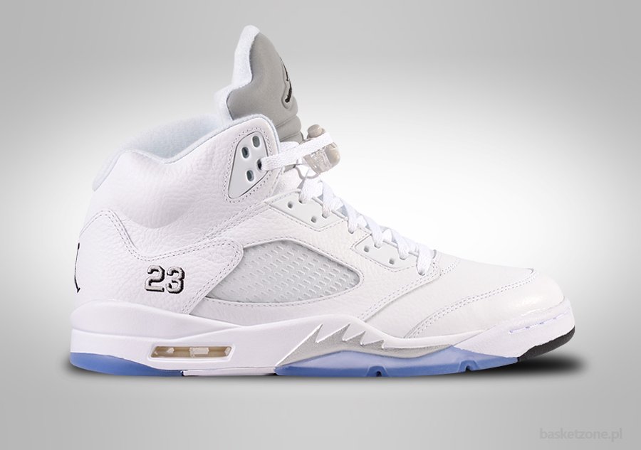 jordan retro 5 metallic white
